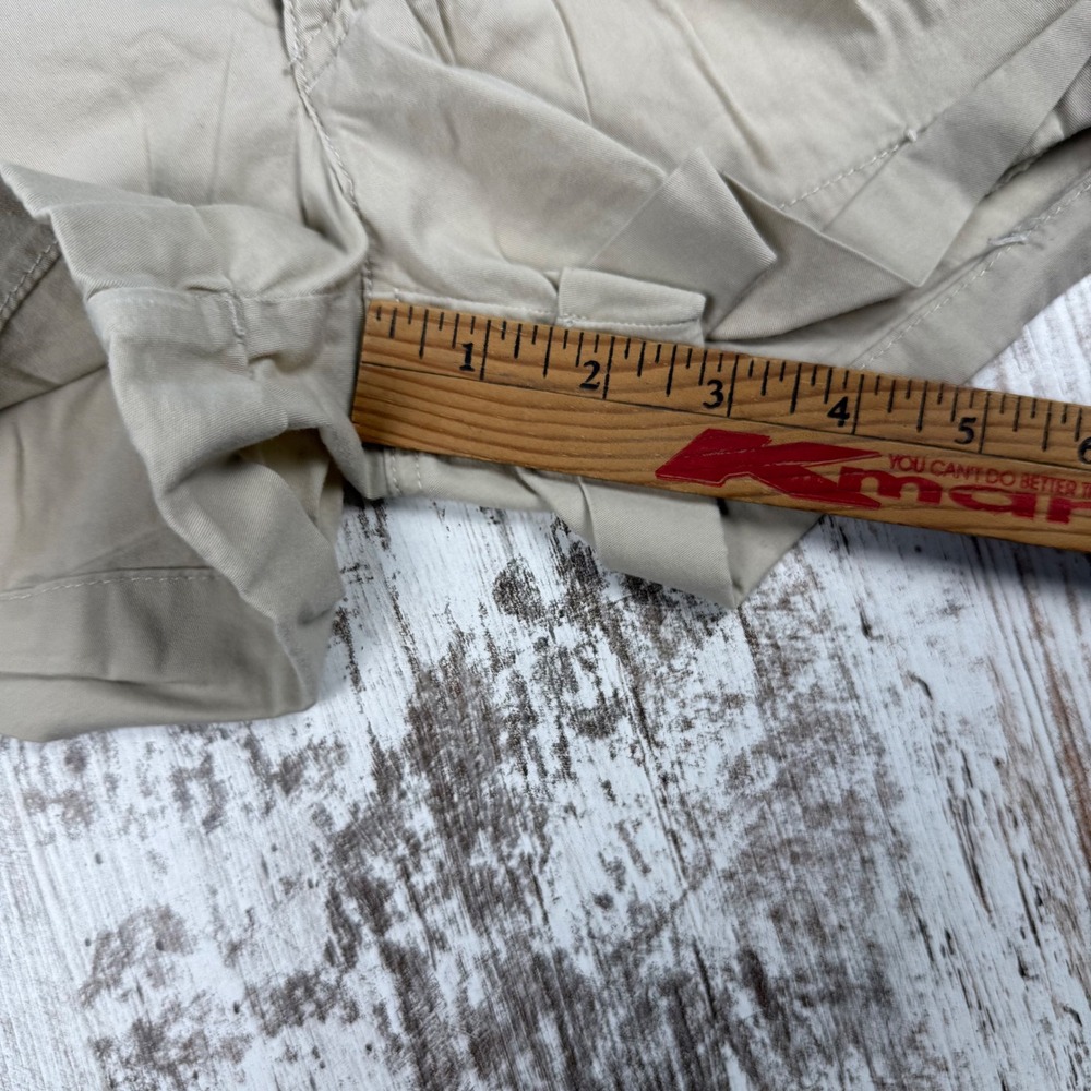 VTG Y2K Hollister Khaki Chino Mini Micro Shorts Size 3 Tie Waist Ultra Low Rise - Picture 6 of 7